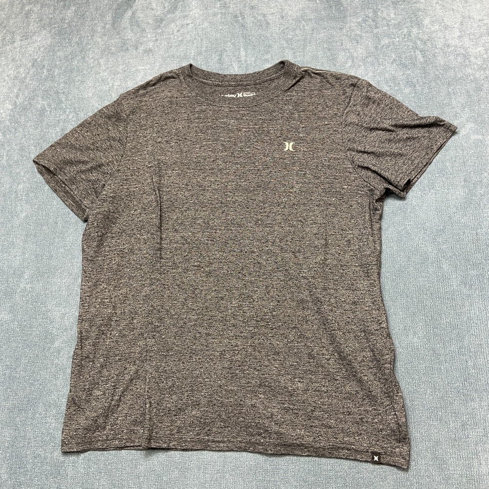 Hurley Buckle Premium Fit T Shirt Mens Large Heather Gray Logo Crew Neck Summer